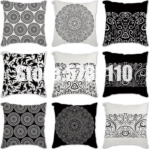 Geometry Cushion Cover 45x45cm Polyester Pillowcase Decorative Sofa Cushions Pillowcover Home Decor Black Throw Pillow Cases