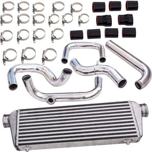 Inlet/Outlet Intercooler + Aluminum Pipings T-Clamps for Honda Civic 1996-2000