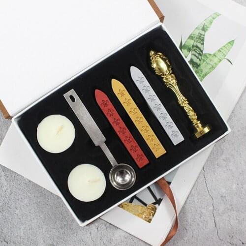 Vintage Peacock Handle Fire Lacquer Seal Paper Box Set Wedding Invitation Birthday Gift Stamp