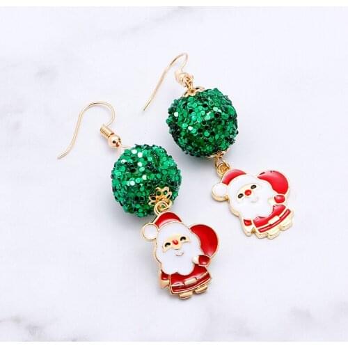 Zhijia Merry Christmas Earrings Deer Santa Claus Christmas Tree Snowflake Cute Women Earrings Jewelry Best Christmas Gifts