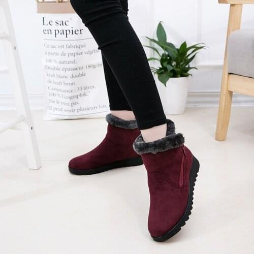 Women Snow Boots Winter Snow Boots Warm Ankle Boot Platform Rubber Female Boots Winter Snow Footwear Lady Low Heel Shoes 45% off