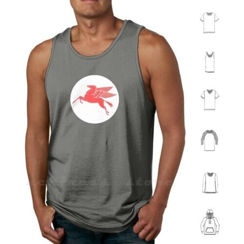 Mobil Pegasus Tank Tops Vest 100% Cotton Enamel Sign Vintage Petrol Vintage Gas Vintage Gasoline