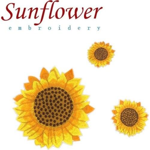 10pcs/lot Large Embroidery Patch Sunflower Sticker Clothing Decoration Sewing Accessories Gift Diy Iron Heat Transfer Applique