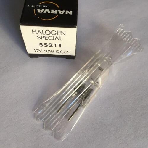 2pcs,NARVA 55211 12V 50W G6.35 Halogen special bulb,Fundus camera Alcon Accurus ophthalmic microscope,12V50W lamp