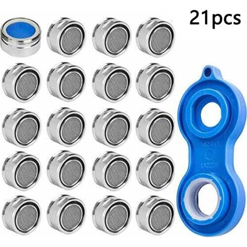 21Pcs Perlator Radiation Regulator M24 Water Tap Sieb Mixed Nozzle Perlators Water 20*Faucet Aerators 1* Mixing Nozzle Wrench