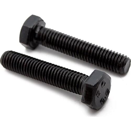 5pcs M16 outer hexagon screw 8.8 level high strength screws bolts black carbon steel 30mm-200mm length