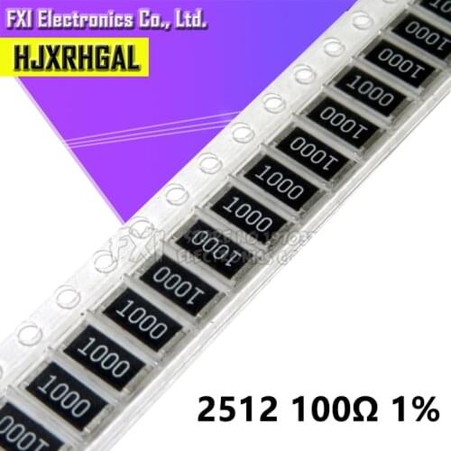 50PCS 2512 SMD Resistor 100 ohm 1% 1W 100R 101 New original