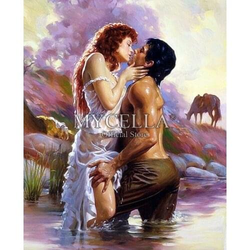 5D Diy Diamond Painting Mosaic Lover Kiss Cross Stitch Handmade Diamond Embroidery Full Round Rhinestone Home Decor Crafts Gift