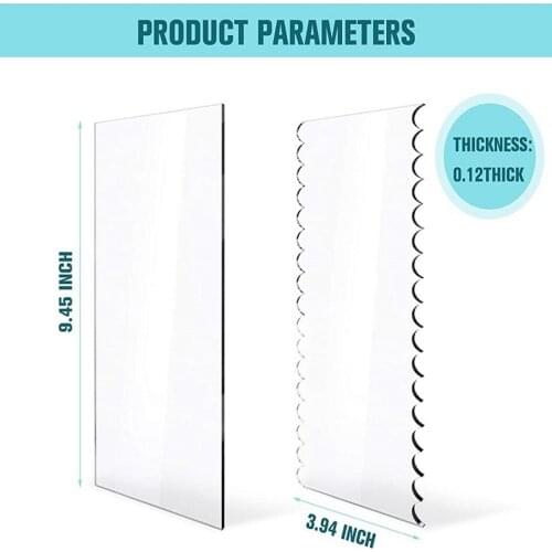 6pcs Acrylic Cake Scraper Transparent Clear Cake Scraper Set Decorating Contour Comb Saw Tooth Cake Trim Smoother Pastry Tool