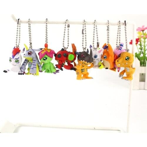 9pcs/lot Anime Adventure Animal Figures Piyomon Palmon Tentomon Greymon Agumon Gabumon Patamon Tailmon Gomamon Model Toy Doll