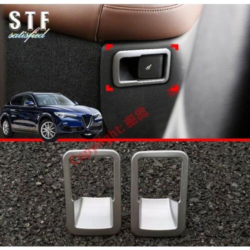 ABS Pearl Chrome Interior Rear Seat Adjustment Handle Cover Trim For Alfa Romeo Stelvio 2017 2018 2019
