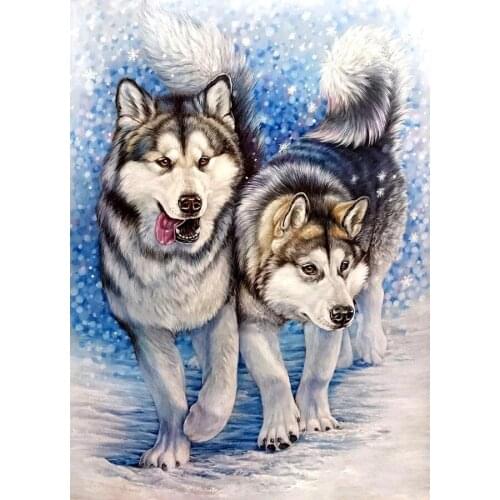 Full Square/Round drill diamond Painting dog 5D DIY diamond embroidery Alaskan Malamute Diamond mosaic home Decor painting E1392