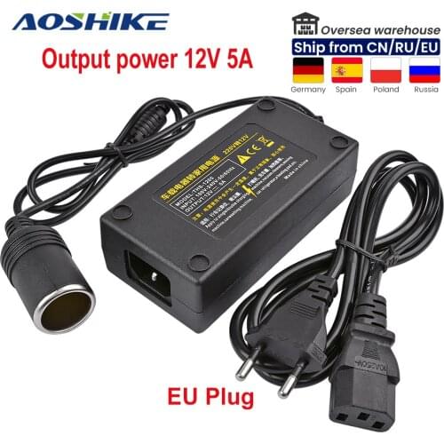 AOSHIKE Car Inverter AC 100V 220V to DC 12V Car Cigarette Lighter Converter Power Adapter Voltage Transformer Socket EU Plug