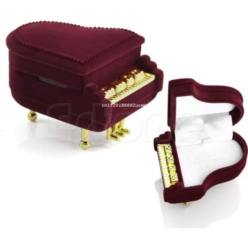 Velvet Piano Ring Elegant Box Earring Pendant Jewelry Wedding ring Case Dropship