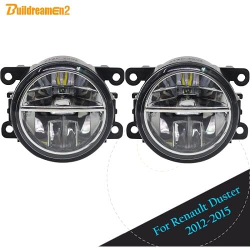 Buildreamen2 2 X Car Styling LED Fog Light DRL Daytime Running Light 12V For 2012-2015 Renault Duster Closed Off-Road Vehicle
