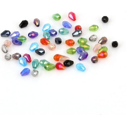 100pcs/lot 3x5mm Multi Color Teardrop Austria Crystal Beads Faceted Glass Beads Loose Spacer Beads For Jewelry Making