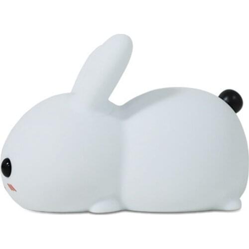 Colorful Rabbit Silicone Night Light Led Cute Charging Jade Rabbit Pat Light Creative Cartoon With Sleeping Light Gifts