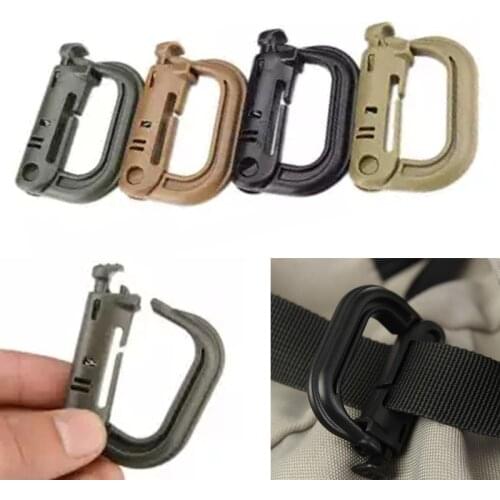 D-ring Clip Molle Webbing Backpack Buckle Snap Lock Hike Mountain climb Outdoor Attach Plasctic Shackle Carabiner Grimlock Camp