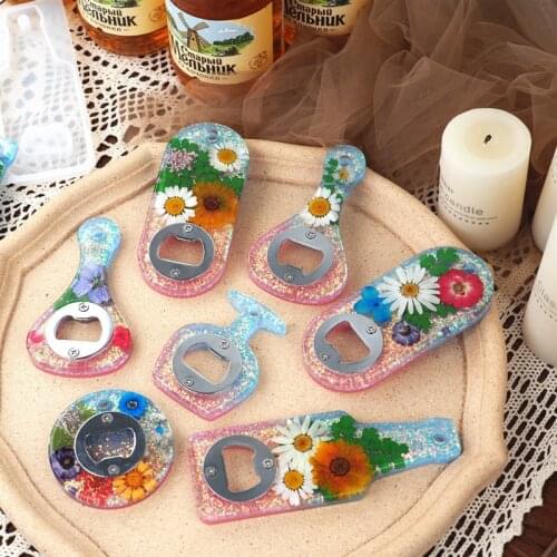 DIY Crystal Epoxy Resin Mold Beer Spanner Bottle Opener Dry Flower Mirror Silicone Mold For Resin