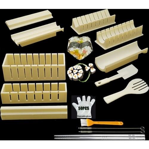 AREYOCUAN 11Pcs/Set DIY DIY Sushi Maker Rice Mold Kitchen Sushi Making Tool Set Pack of 11 Sushi Mold Cooking Tools