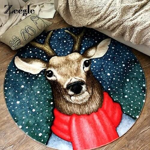 Zeegle Round Carpet For Living Room Computer Chair Floor Mat Non-slip Carpet For Children Baby Play Mats Soft Kids Bedroom Rug