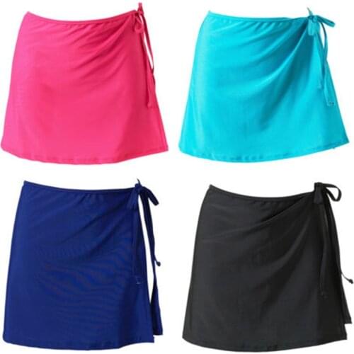 ASummer Women Fashion Beach Vacation Bikini Skirt Solid Color Lace-Up Mini Skirt Female Swim Bikini Bottom Hot Sale