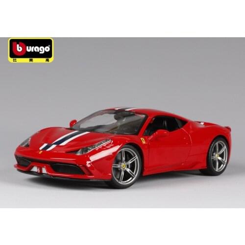Bburago 1:18 Diecast Metal sport car model toy For Ferrariedal 458 with Steering wheel control front wheel steering for Man Gift