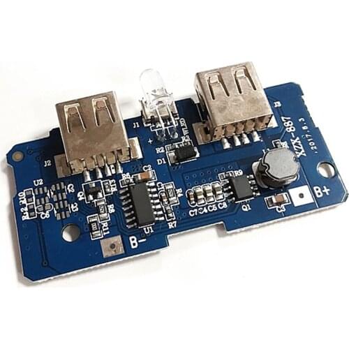 3.7V to 5V 2A Boost Module DIY Power Bank Mainboard Circuit Board Double USB Output High Quality
