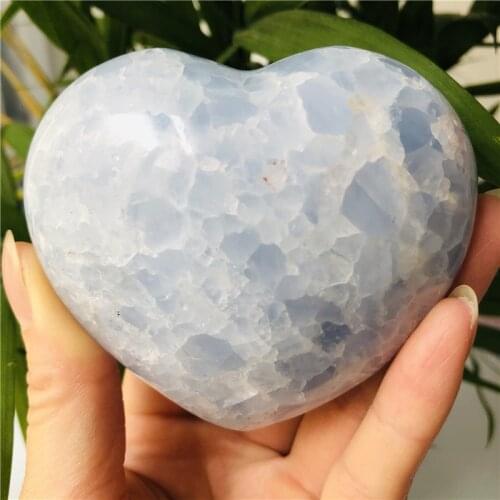 Natural crystal heart Hand made celestite quartz Gemstones Chakra Stone heart Balancing Collector Crystals Reiki healing