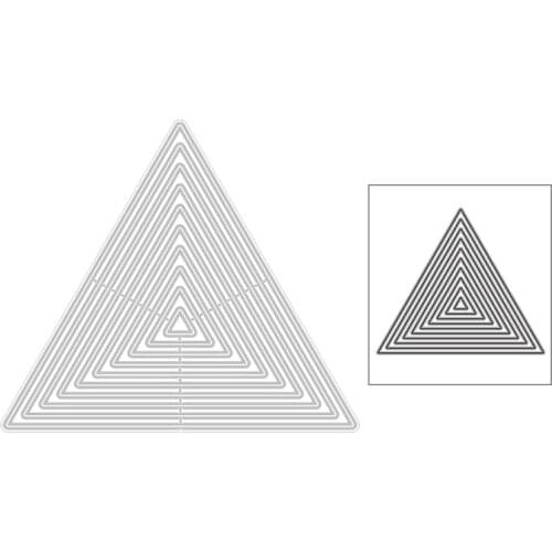 2020 New Hot Pyramid Corner Background Nesting Layered Metal Cutting Dies and For Die Scrapbooking Foil Cut Crafts No Stamps