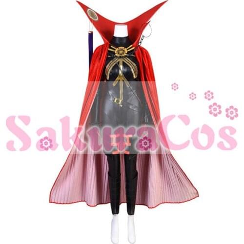 New! Fate/Grand Order FGO Devil Cosplay Costume Women Pu leather Jumpsuit+Cloak+Armor full sets A