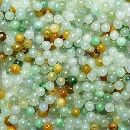 New Arrivals Natural jade A cargo beads round beads Myanmar genuine ice oil emerald Tricolor beads jewelry