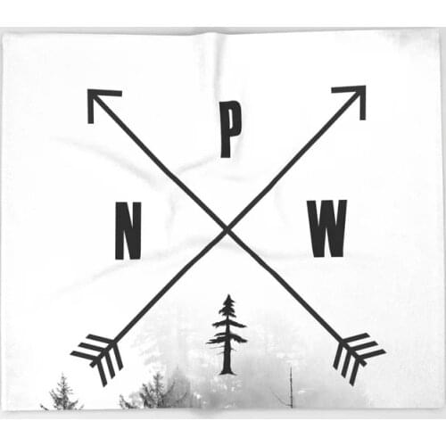 Compass Blanket Art Design PNW Pacific Northwest Compass Fleece Blankets and Throw Blanket for Beds Fleece Blanket Adult 150X200