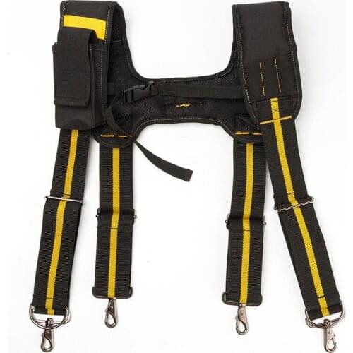 H Type Design Padded Heavy Duty Work Tool Belt Braces Suspenders With 4 Support Loops Reducing Waist Weight Tool Pouch Tools