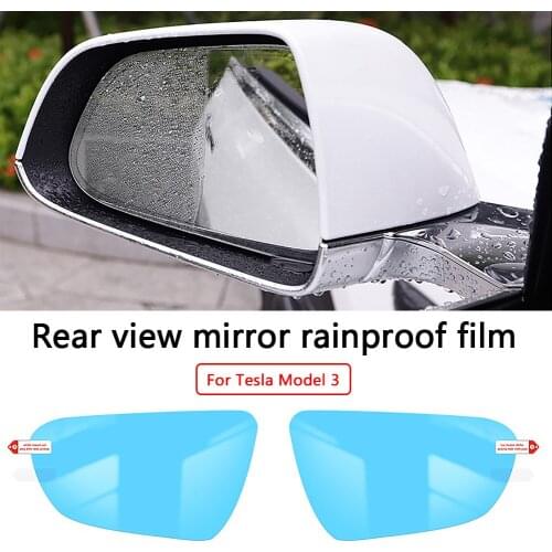 For Tesla Model 3/Model Y Anti Fog Car Sticker Rainproof Waterproof Rearview Mirror Window Clear Protective Film Membrane