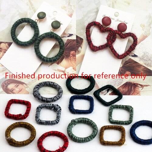 Diy jewelry making 30pcs/lot color printing Cotton thread decoration geometry rounds/square shape fashion pendants beads