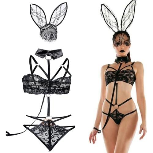 Sexy Costume Costumes for Women Sexy Rabbit Sex Love Hollow Womens Lingerie Mujer Erotic Underwear Lace Girl