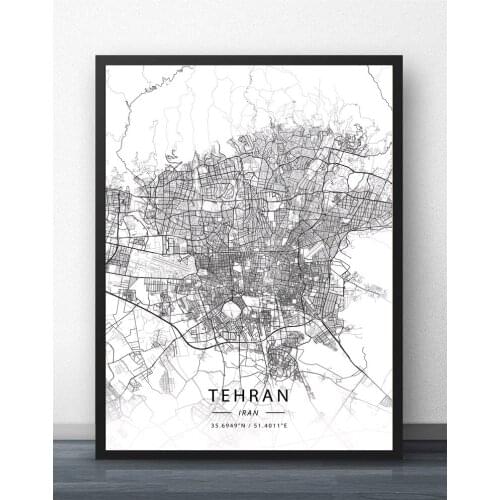 Tehran Iran Map Poster