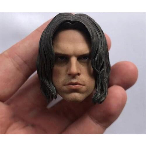 In Stock For Sale 1/6th Superhero Special Army Soldier Buckyss Male Head Sculpture For Usual 12inch Doll Action Figures