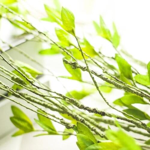 Rattan Handmade Freehand Branches Artificial Plants Rattan Tree Vine Home Decoration Green Leaf Flower Arrangement 1M