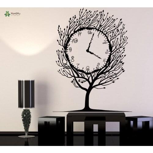 YOYOYU Vinyl Wall Decal The Clock On The Tree Time Flies Fantasy Living Room Bedroom Home Decoration Stickers FD221