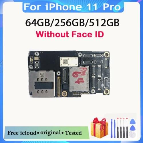 Factory unlock 64GB/ 256GB for iphone 11 Pro motherboard No Face ID for iphone 11pro motherboard Free iCloud 100% original plate