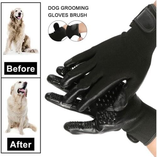 1 Pair Dog Grooming Glove Brush Pet Gloves for Cat Puppy Hair Brush Soft Rubber Hair Remover Dog Cats Massage Brush Clean Comb
