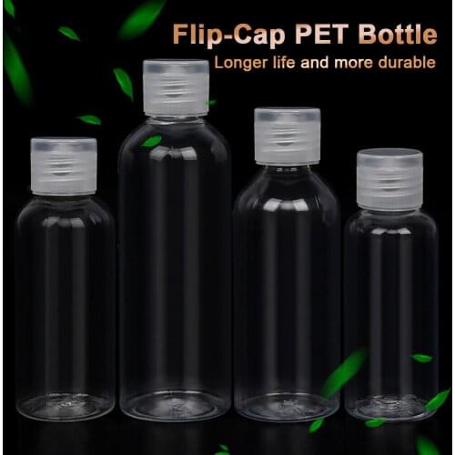 10pcs 30/50/100ml Clamshell Empty Vail Plastic Shampoo Bottles Flip Cap Makeup For Travel Container Hand Gels Cosmetics Lotion