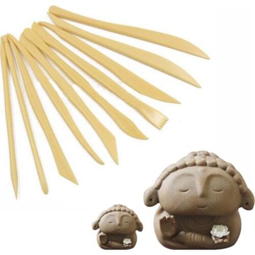 10PCS Wooden Clay Sculpture knife Clay Sculpture Sharpen Modeling Tools Set