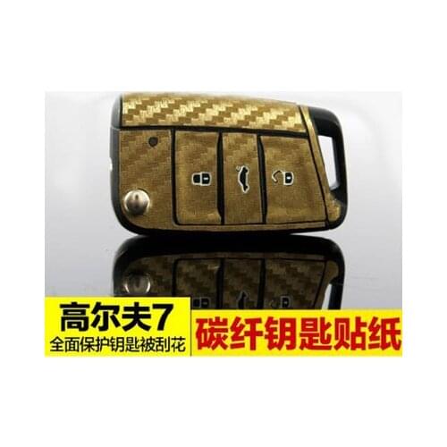 2pcs/lot Car key sticker for W Golf 7 Lingdu Mingrui Touran L car key imitation carbon fiber stickers decorative protect