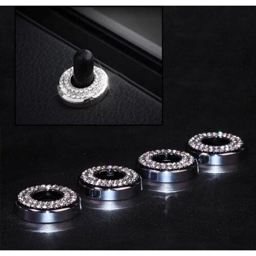 4Pcs Diamond Car Door Lock Pin Button Knob Cover Trim Decoration Stickers For BMW Z3 3 Series E36E90 F30 F31 320 328 335 GT