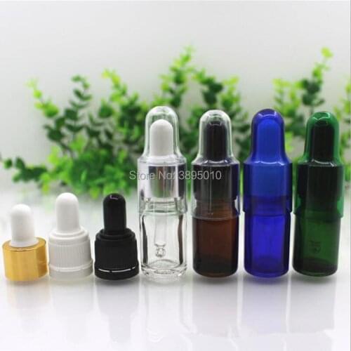 5ml Glass Essential Oils Glass Dropper Bottles Refillable Clear amber green blue Glass Bottles Dropper Fragrance Vials F446
