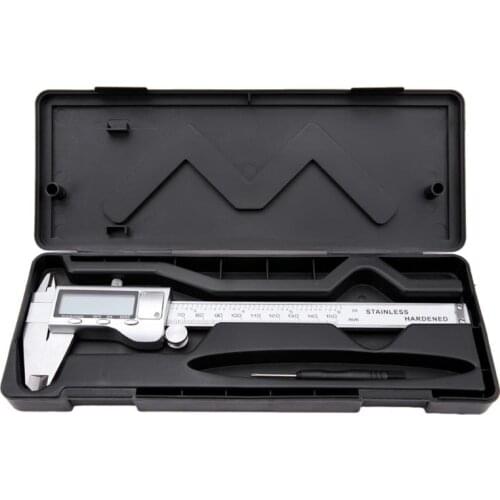 50PCS 150mm 6" LCD Digital Vernier Caliper Electronic Gauge Micrometer Precision Tool Silver with box DHL