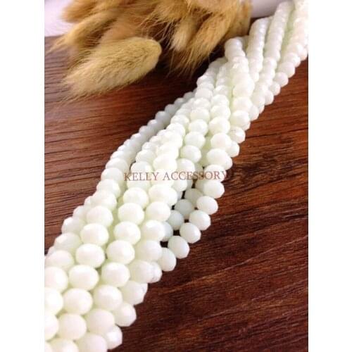 8MM 350Pcs Porcelain Of White Crystal Beads Round Loose Glass Beads Fashion Bead For Jewelry Making Bracelet Necklace DIY Beads
